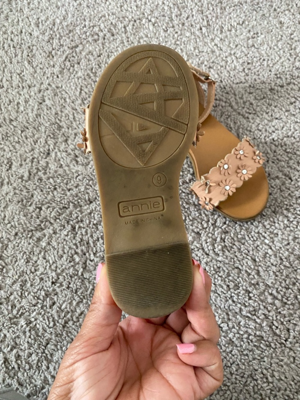 Annie Tan Floral Ankle-Strap Sandals - Picture 4 of 4